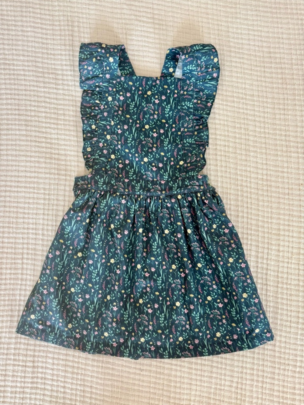 La Coqueta Floral Ruffle Pinafore Dress NWOT